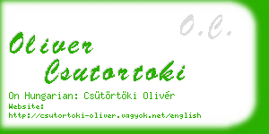 oliver csutortoki business card